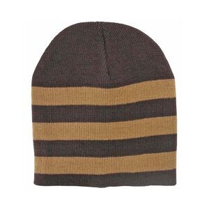 Tight Fitting Striped Knit Beanie Cap